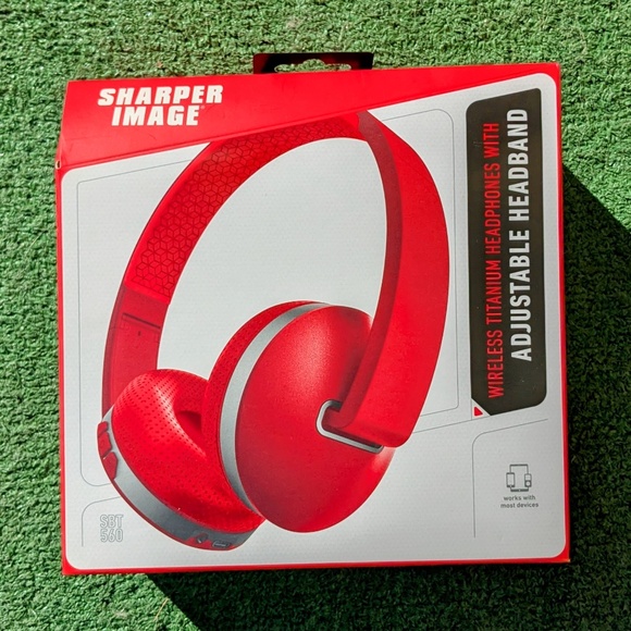Sharper Image Wireless Rechargeable Bluetooth Titanium Headphones w/Adj Headband - Picture 1 of 3